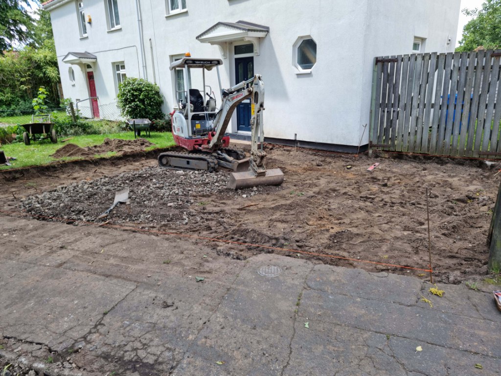 This is a photo of a dig out being carried out by DPL Driveways Arnold